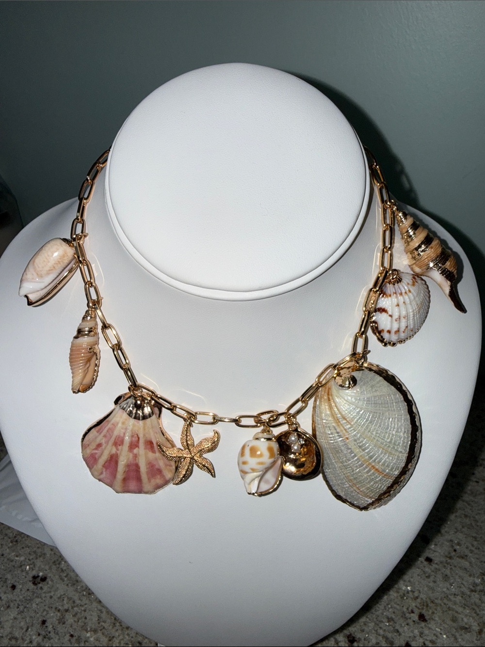 Ettika Private Island Shell Necklace Gold 18K Plated Coastal Beach Nordstrom NWT